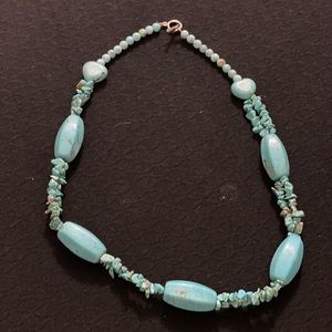 Baby blue pearl necklace
